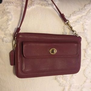 Authentic Coach red leather wristlet